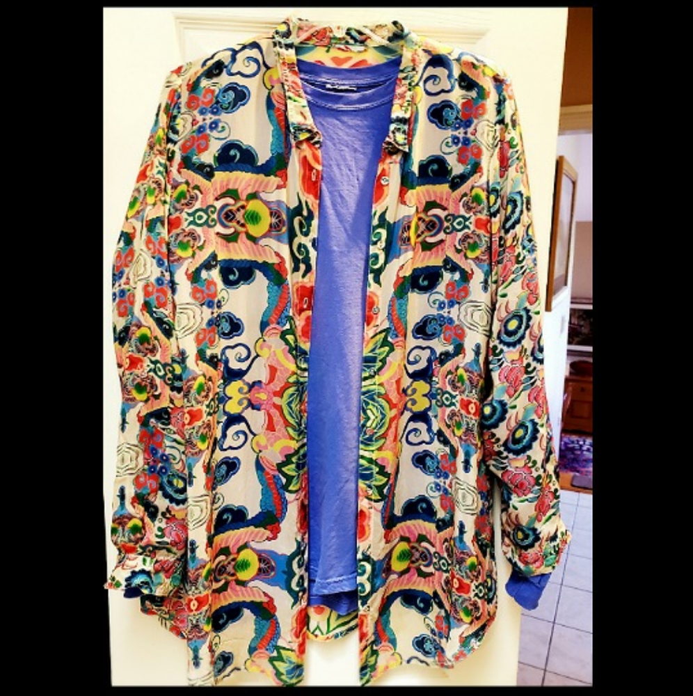 Johnny Was Floral Long Sleeve Blouse. Large